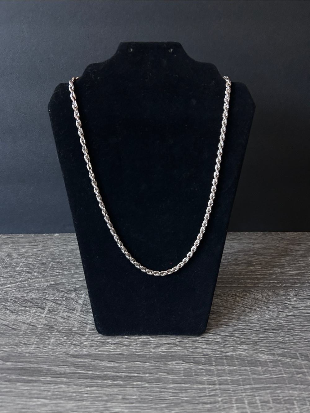 Silvertone Rope Chain Necklace - Silver